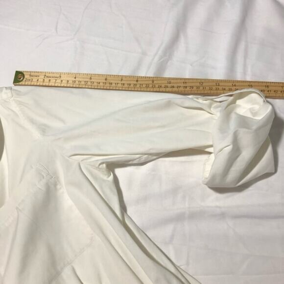 Lafayette 148 womens M white pullover shirt dress tunic toggle sleeves pockets - Picture 9 of 12